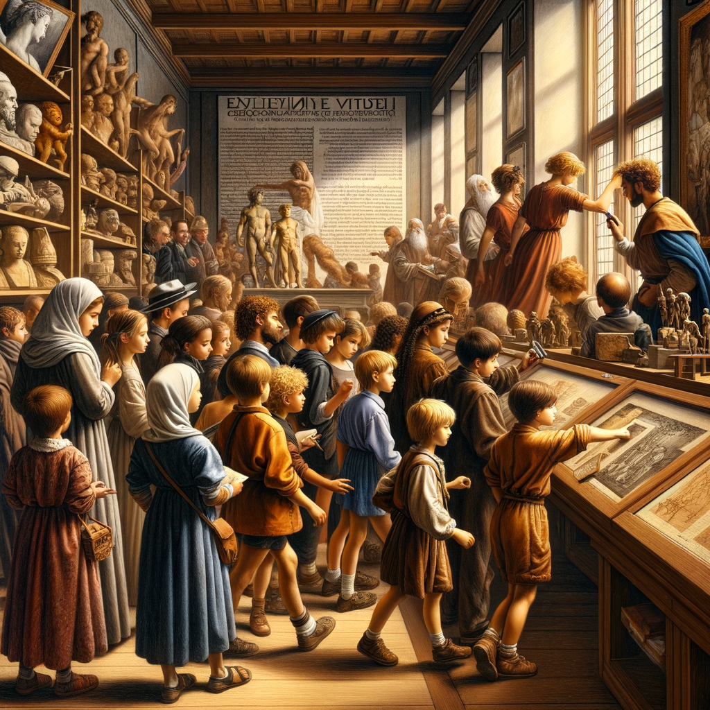 Children exploring history in interactive museums.