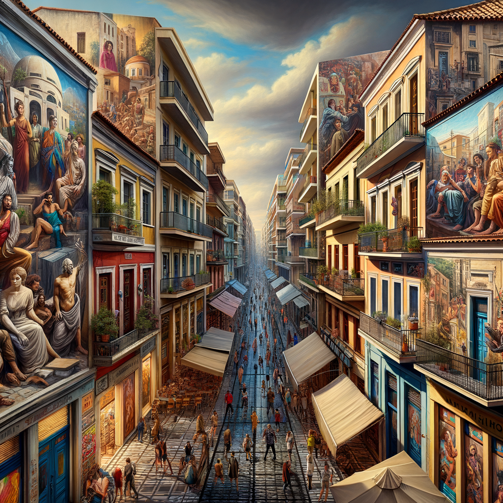 Vibrant murals animate Athens' dynamic neighborhoods.